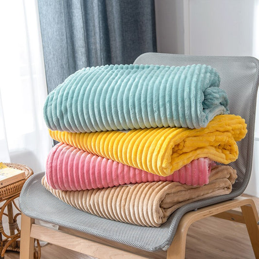 Soft Cozy Flannel Blanket Solid – Warm Fleece Throw for Bedroom Sofa