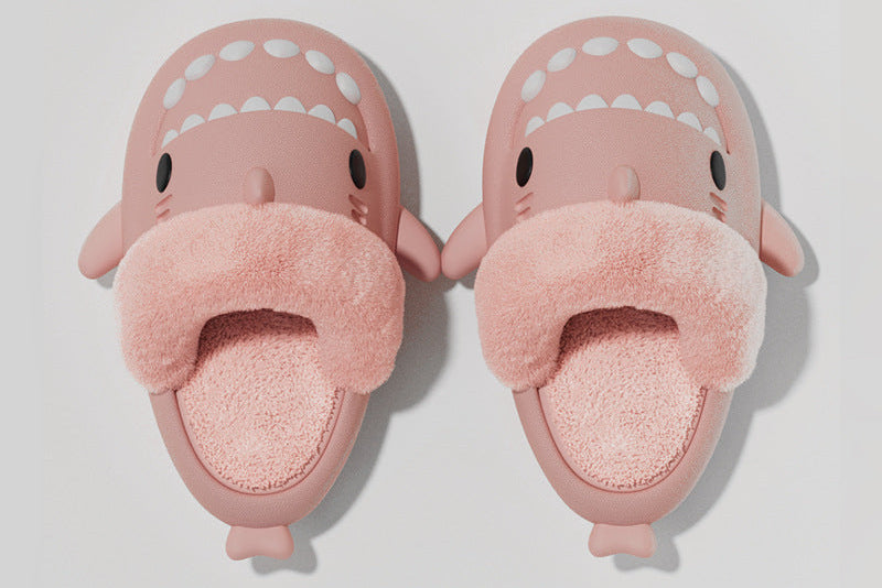 Detachable Warm Shark Slippers – Fuzzy Indoor Shoes for Women