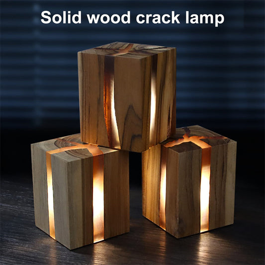 Wooden Bedside LED Lamp – Modern Desk Lamp with USB Charging