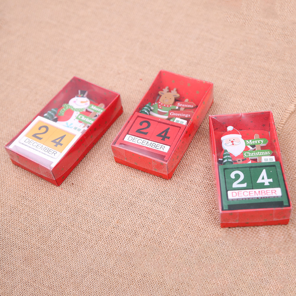 Decorative Christmas Wooden Calendar – Holiday Countdown Tabletop Home Decor