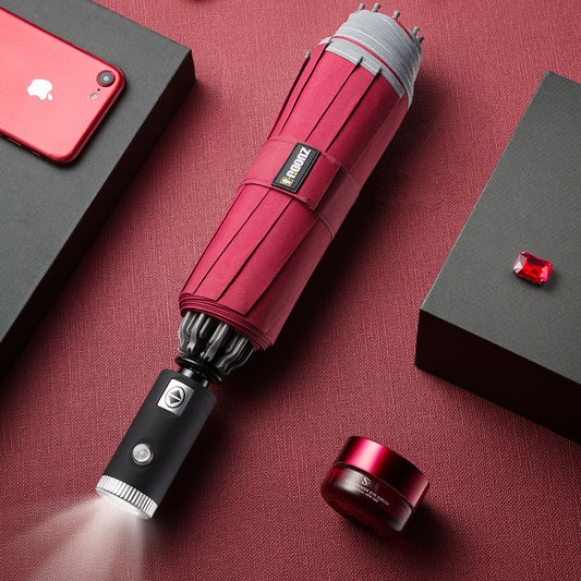 Portable Folding LED Umbrella – Rain and Sun Protection with Built-in Light