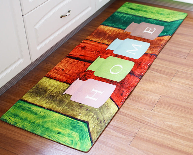 Modern Printed Kitchen Runner – Non-Slip Long Absorbent Floor Mat