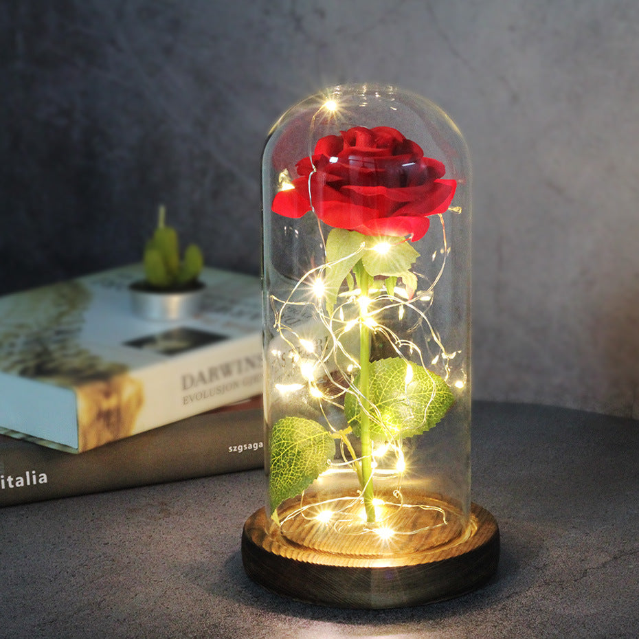 Enchanted Forever Rose LED Glass Dome – Christmas Romantic Holiday Decoration Gift