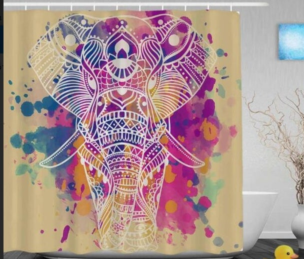 Modern Bathroom Shower Curtain with African Girl Hip Hop Graffiti Design