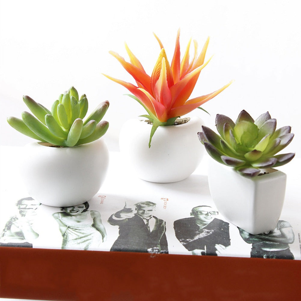 Mini Artificial Succulent Fridge Magnets – Decorative Plant Refrigerator Stickers