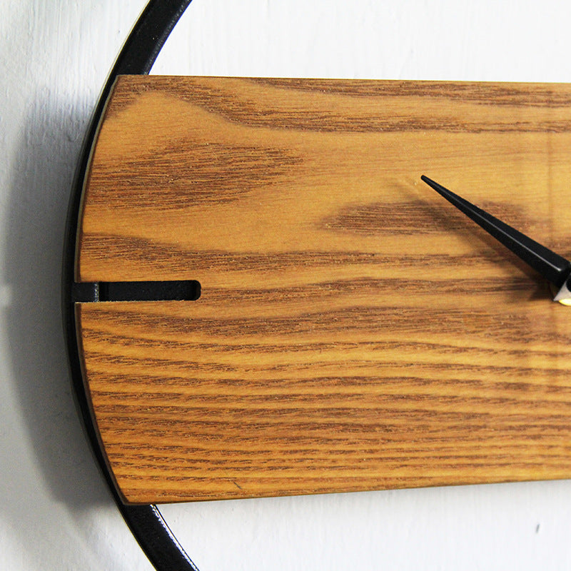 Minimalist Nordic Wood Wall Clock – Silent Battery Operated Quartz | Living Room Decor