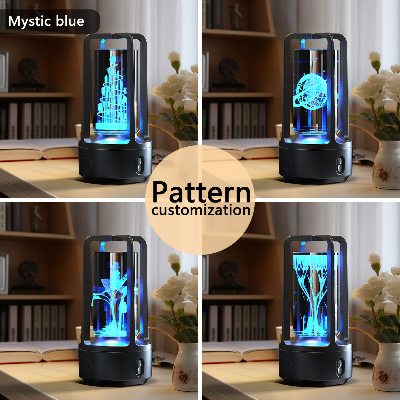 Acrylic Crystal LED Lamp with Bluetooth Speaker – Touch Control Night Light for Bedroom