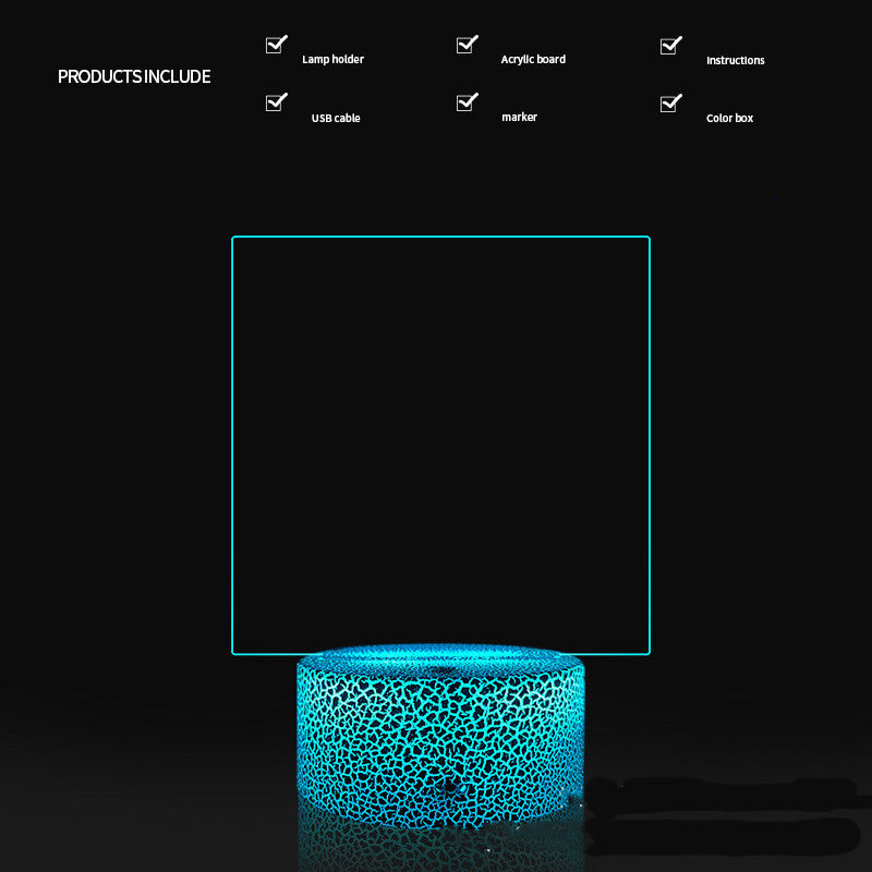 Glow Up Message Board 3D LED – Acrylic Handwritten Note Board for Creative Décor