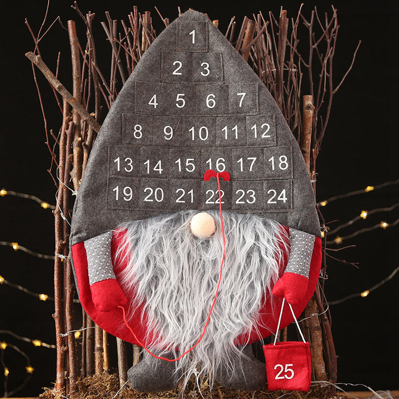 Christmas Countdown Advent Calendar Santa Doll – Faceless Hanging Decor