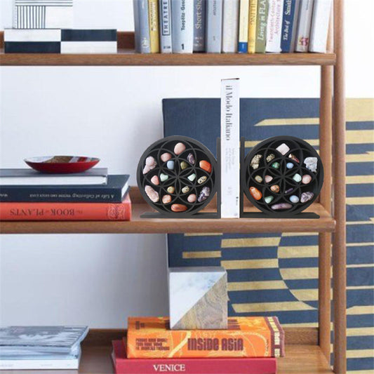 Boho Wall Decor Shelf – Crystal Clip Storage for Books, Trinkets & More