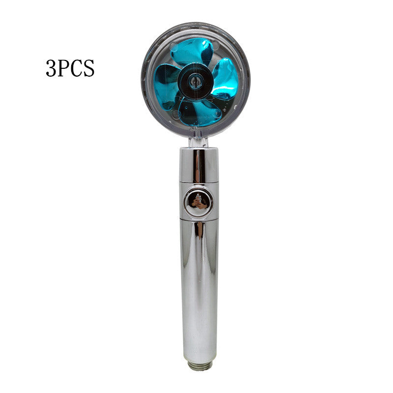 Strong Pressure Shower Head – Turbo Propeller Water Saving Handheld Spray