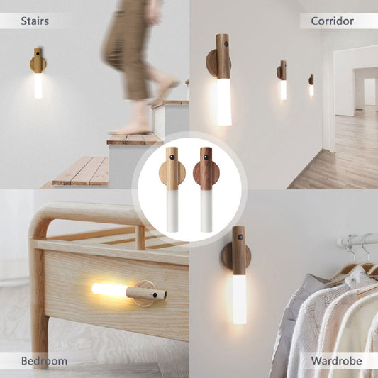 Wireless Motion Sensor LED Night Light – USB Rechargeable Magnetic Wall Lamp