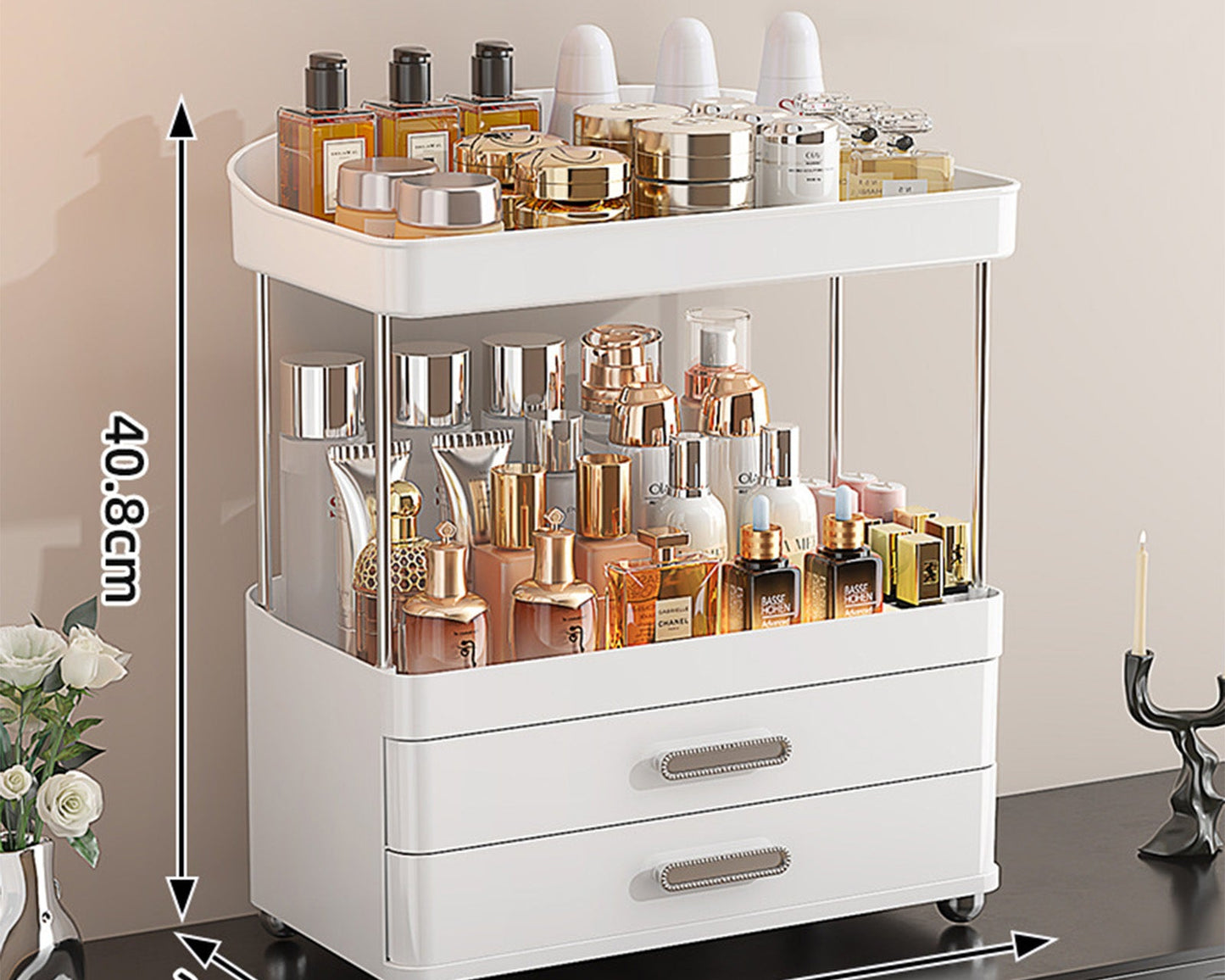 Versatile 2 Drawer Cosmetic Organizer – Bathroom, Vanity & Office Supplies Storage
