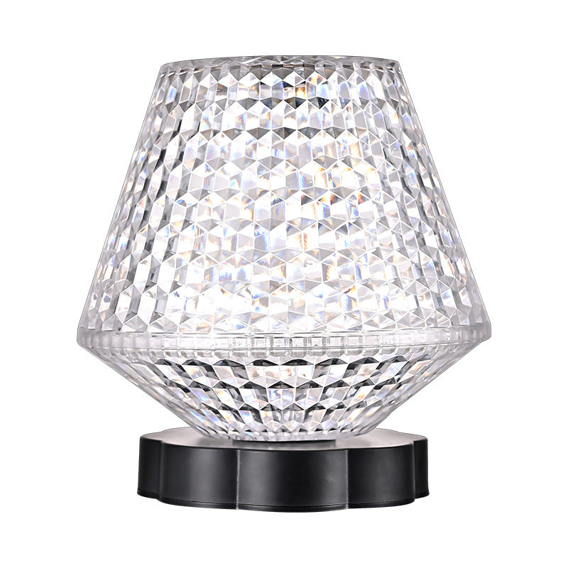Luxury Touch Control Crystal Lamp – USB Dimmable LED Bedside Light for Home Decor