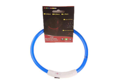 USB Rechargeable LED Pet Collar – Flashing Glowing Dog Necklace for Safe Night Walks