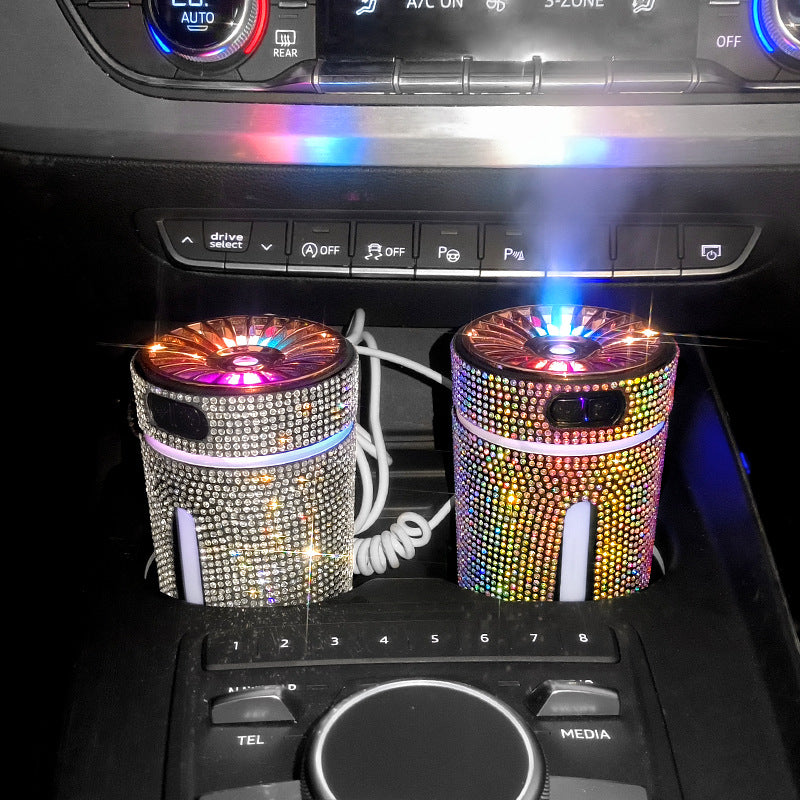 Car Aromatherapy Diffuser LED – Diamond Humidifier Air Freshener for Relaxing Drives