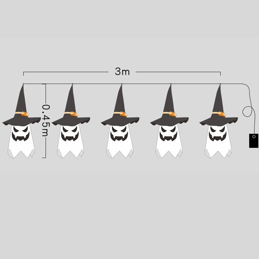 Halloween Ghost String Lights Lantern Decoration – Spooky Cloth Art LED