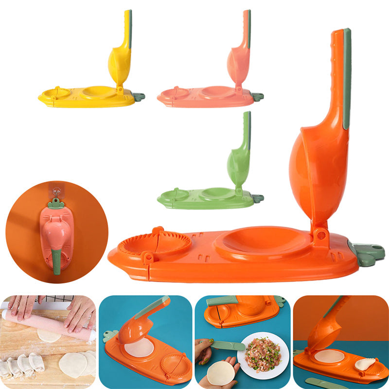 Manual Dumpling Maker Mold Press – 2-in-1 Kitchen Tool for Fast Dough Wrapper Making