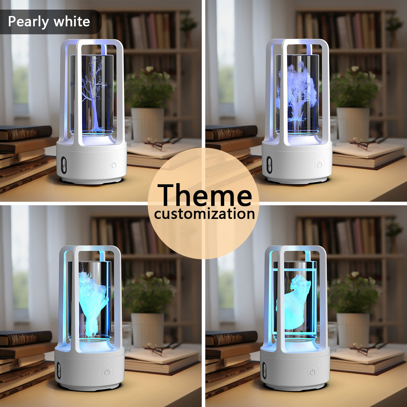 Acrylic Crystal LED Lamp with Bluetooth Speaker – Touch Control Night Light for Bedroom
