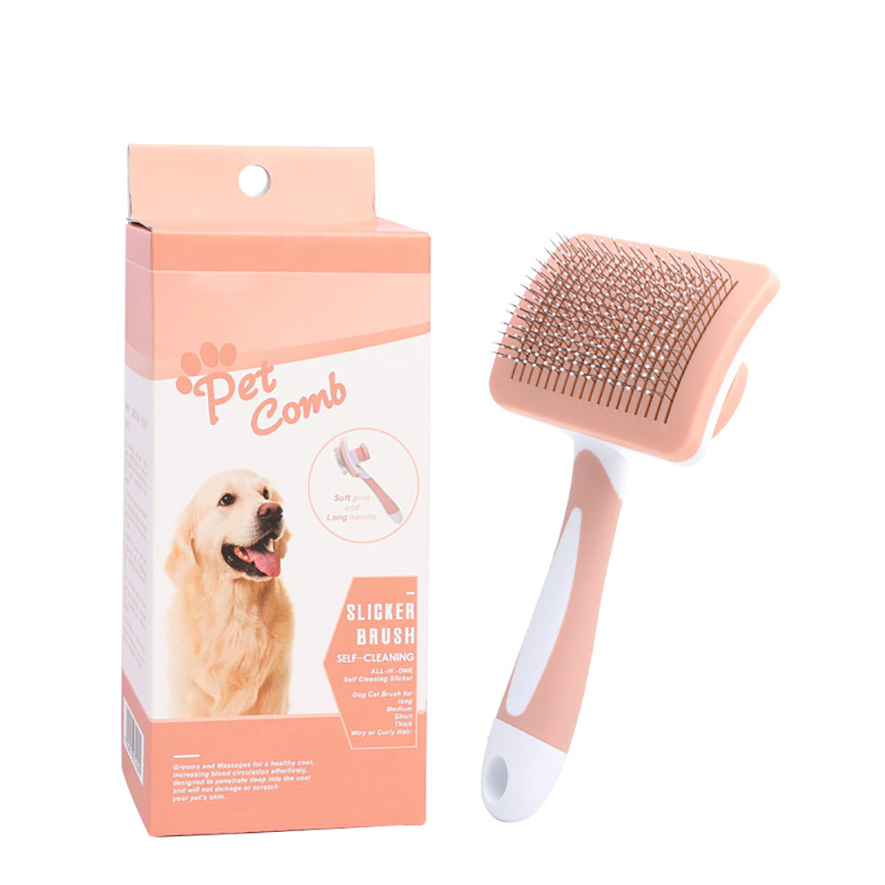 Professional Self-Cleaning Pet Brush – Dog Cat Hair Removal & Deshedding Tool
