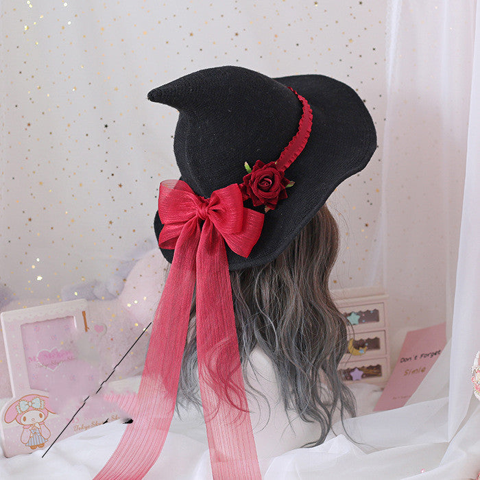 Gothic Lolita Witch Hat Halloween Costume Accessory – Elegant Masquerade Wizard Hat
