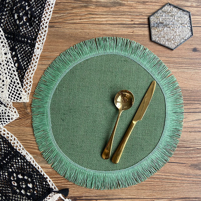 Handcrafted Jute Table Placemats – Tassel Boho Dining Mats | Natural Home Decor