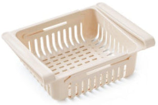 Space-Saving Fridge Storage Rack – Expandable Refrigerator Drawer Organizer Basket