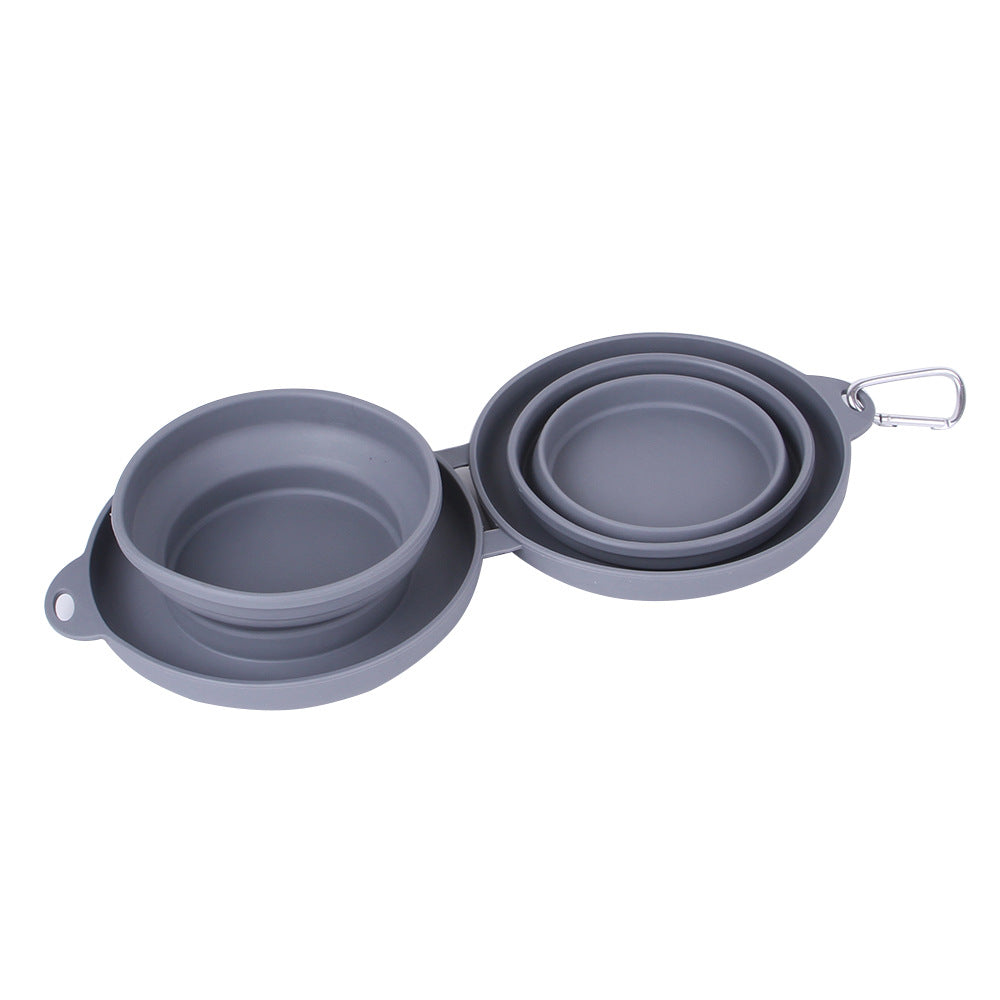 Portable 2-in-1 Dog Bowl – Foldable Double Pet Feeder for Food & Water