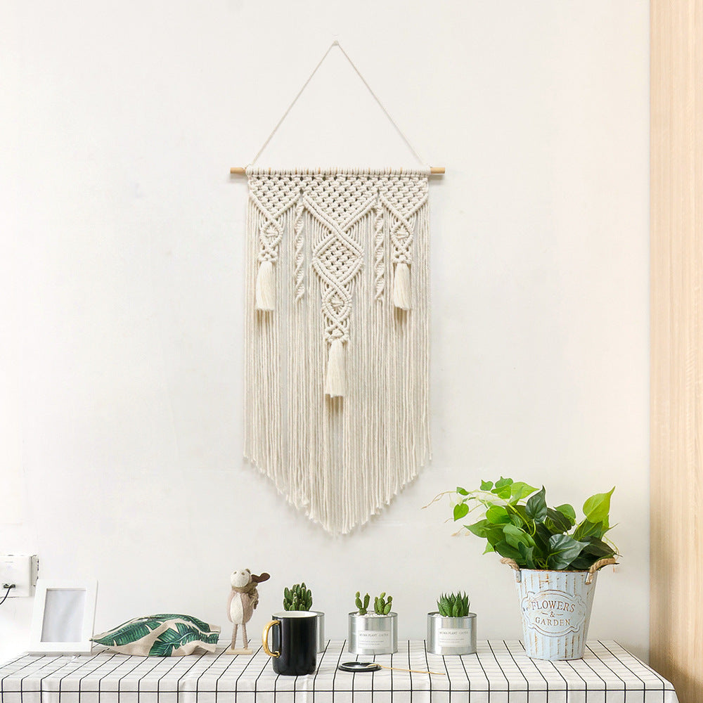 Boho Nordic Wall Hanging Tapestry – Cotton Rope Woven Home Decor for Modern Interior Design