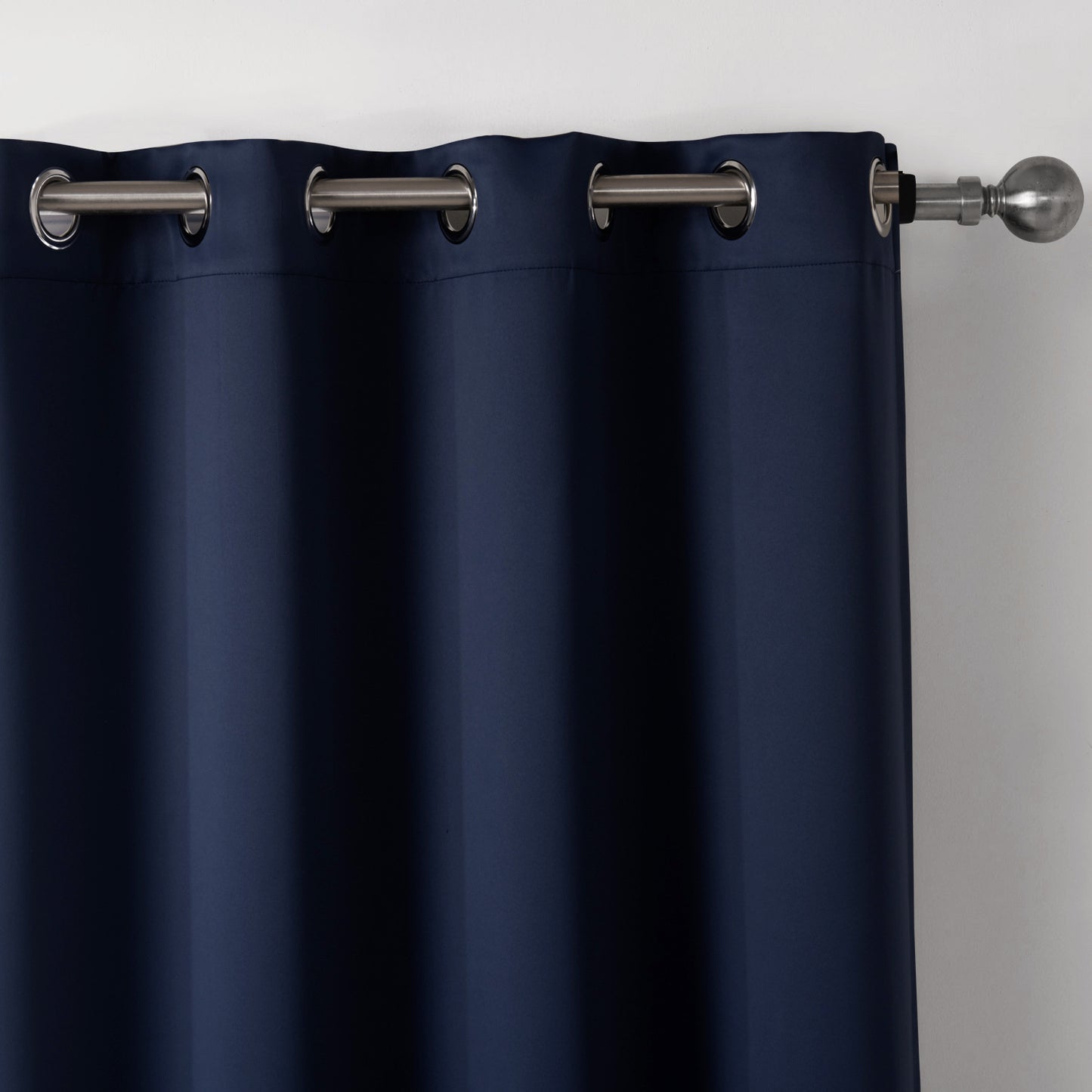 Bedroom Blackout Curtains – Dark Blue Printed Window Drapes for Stylish Décor