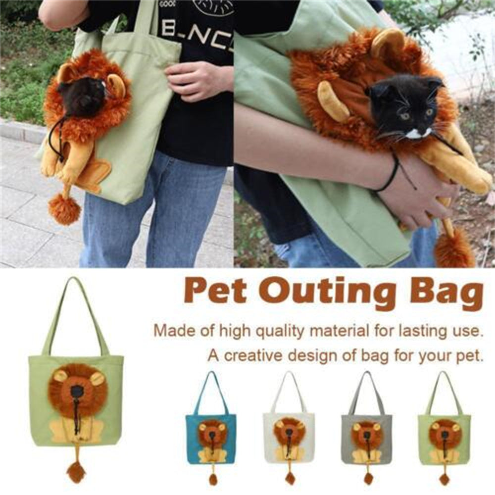 Cute Lion Pet Carrier – Travel Bag for Small Cats & Dogs