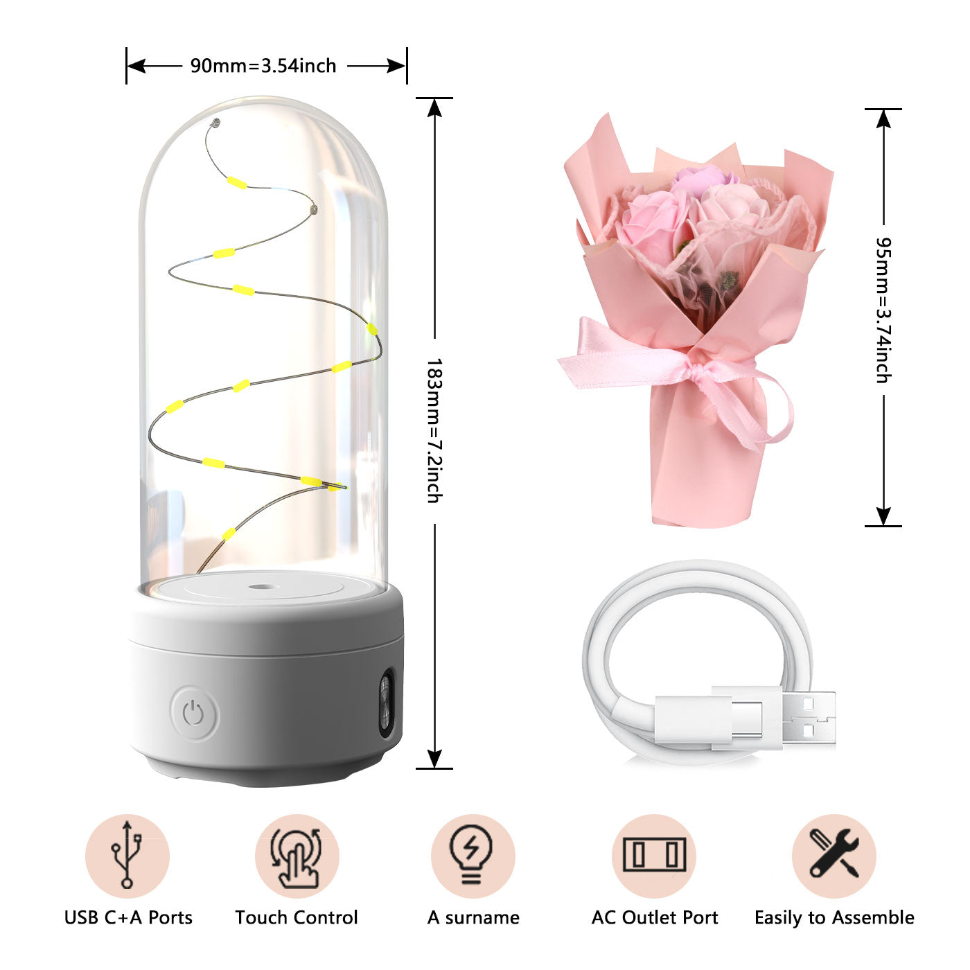 LED Rose Night Lamp Bluetooth Speaker – Elegant Romantic Gift for Mother’s Day & Bedroom Decor