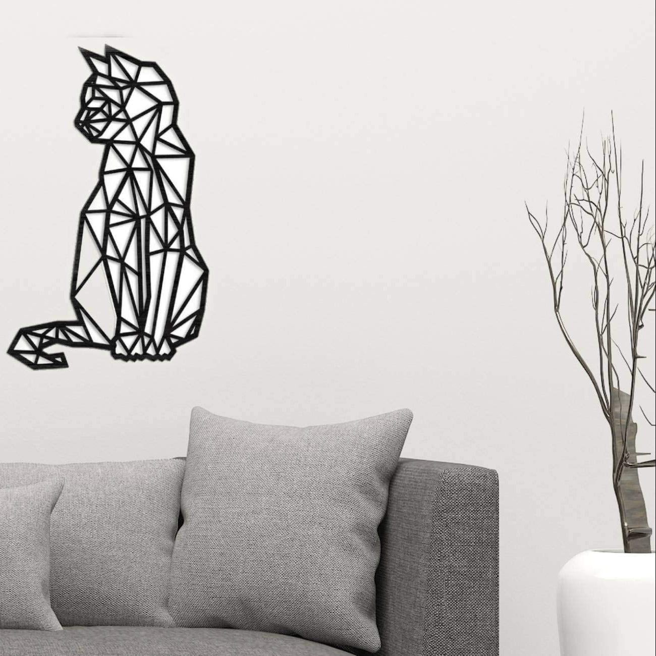 Metal Wall Art Cat – Aesthetic Decor for Home & Living Room