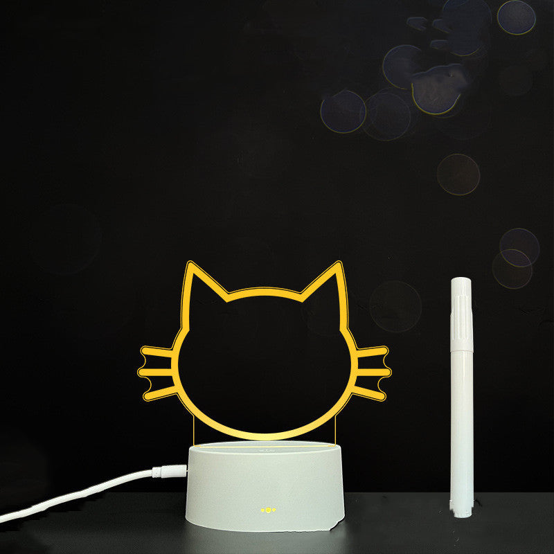 Glow Writing 3D Acrylic Board – LED Message Night Light for Notes, Reminders & Home Decor