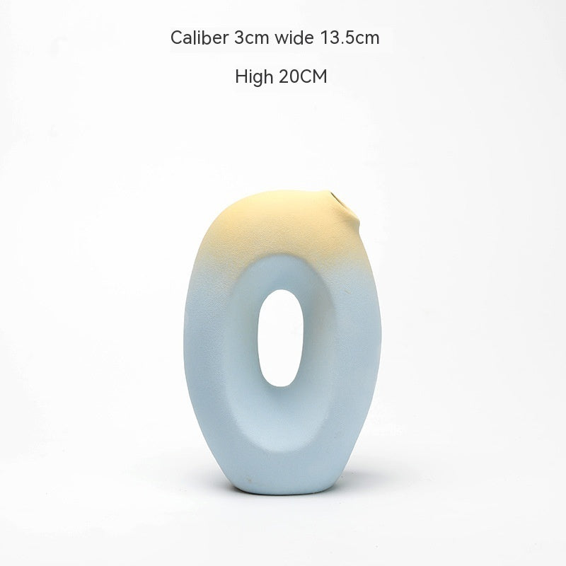 Modern Ceramic Flower Vase – Elegant Living Room Dried Floral Decor Piece