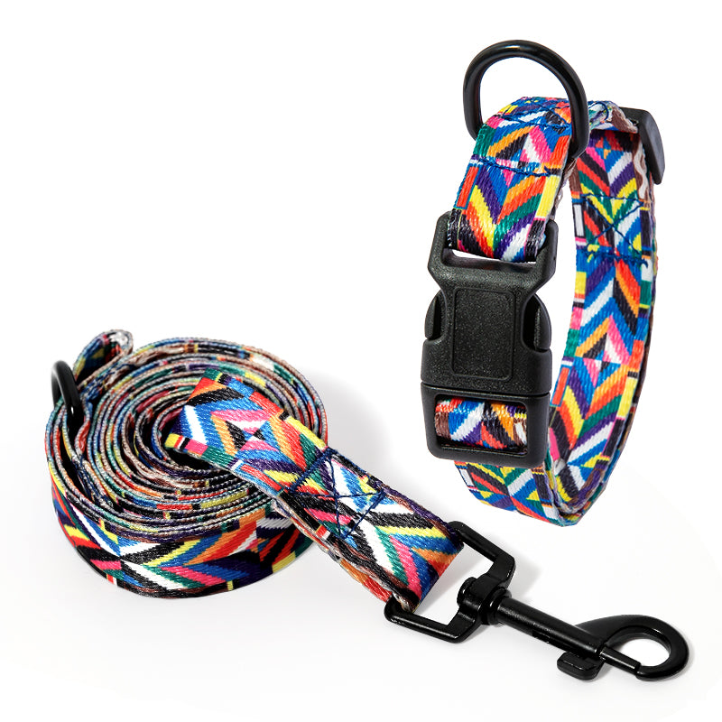 Heavy Duty Dog Collar and Leash Set Pet Walking Control Training Collar Lead