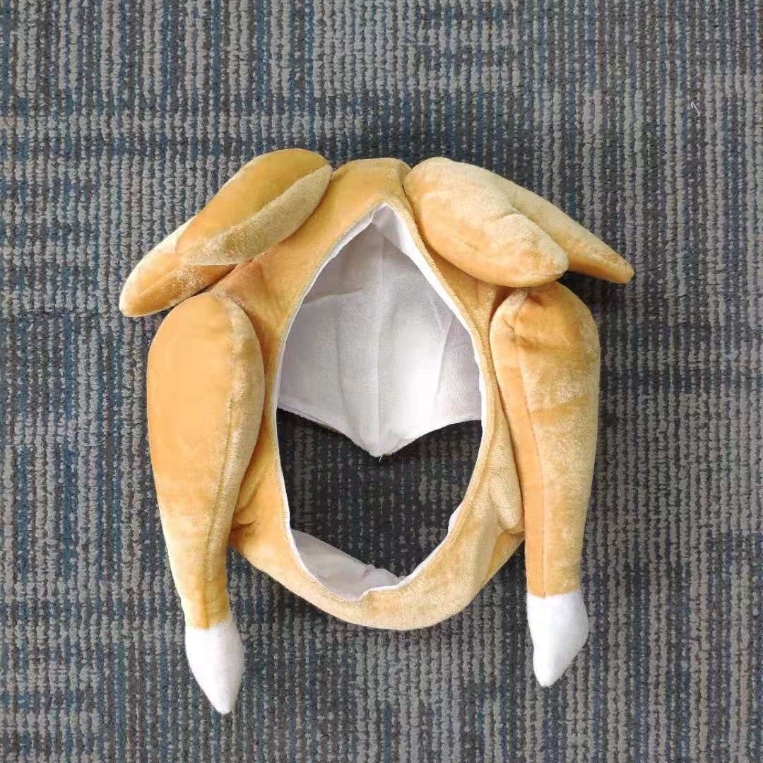 Funny Plush Roasted Turkey Hat – Thanksgiving Novelty Costume Party Hat