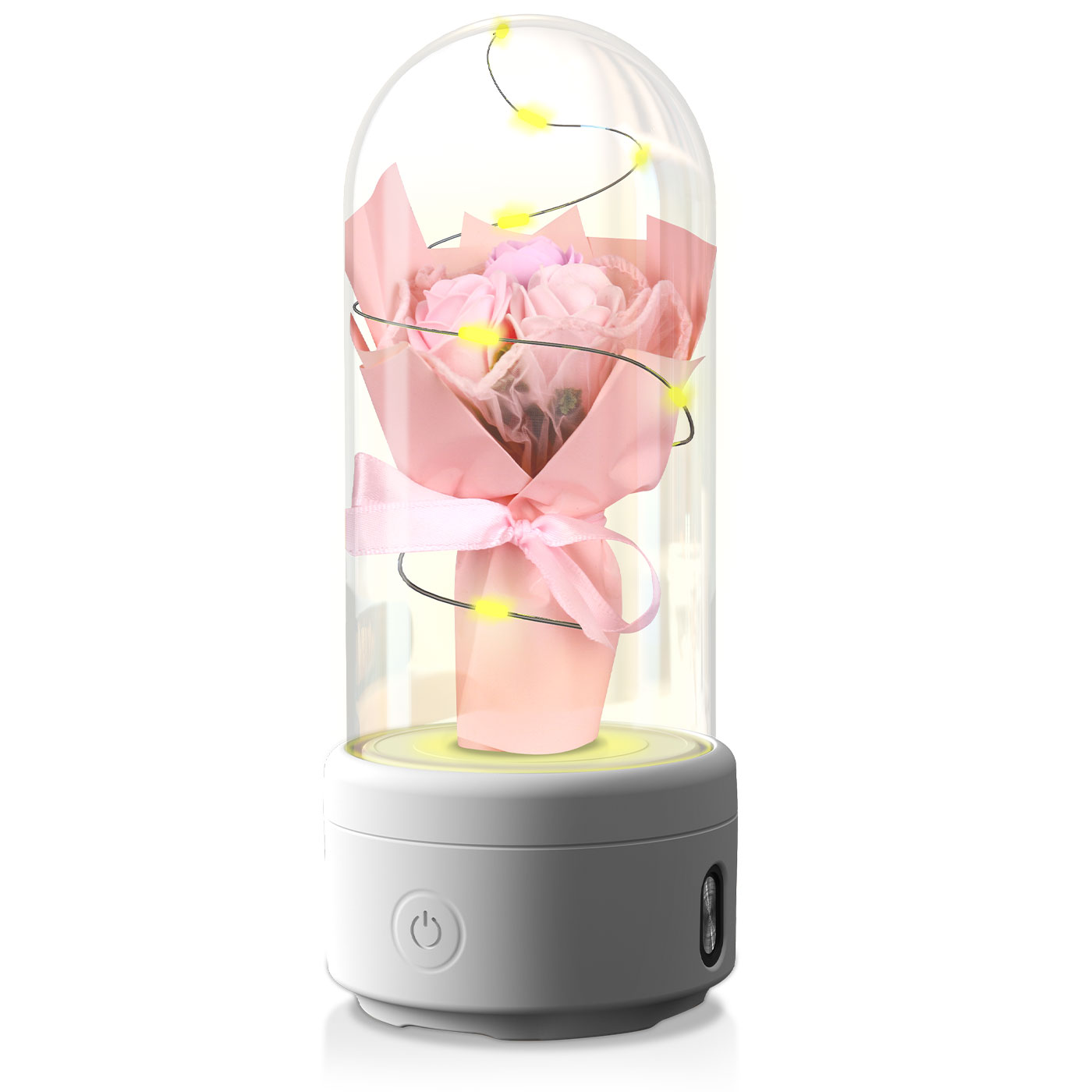 LED Rose Night Lamp Bluetooth Speaker – Elegant Romantic Gift for Mother’s Day & Bedroom Decor