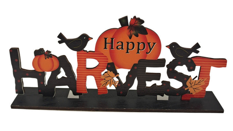 Thanksgiving Dinner Table Decor – Rustic Fall Signs & Harvest Wooden Ornaments