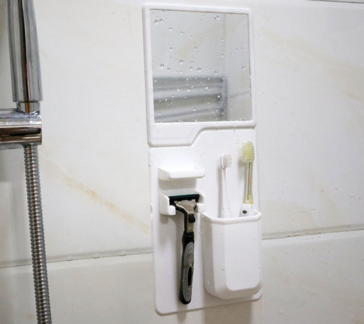 Wall Mounted Toothbrush Holder Organizer – Silicone Suction Bathroom Storage