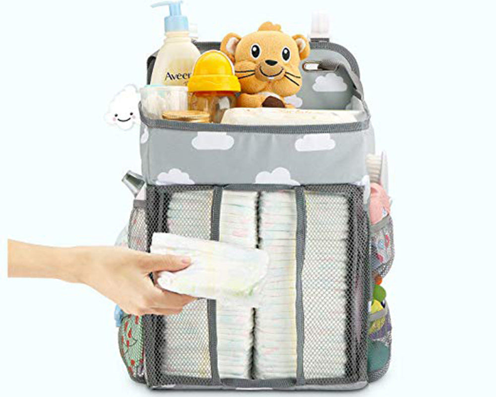 Baby Crib Hanging Storage Bag – Multifunctional Organizer for Nursery & Travel Convenience