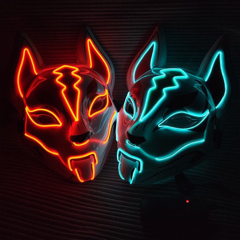 Glowing Cosplay Mask LED – Cat Face Anime Mask, Halloween Party & Bar Costume
