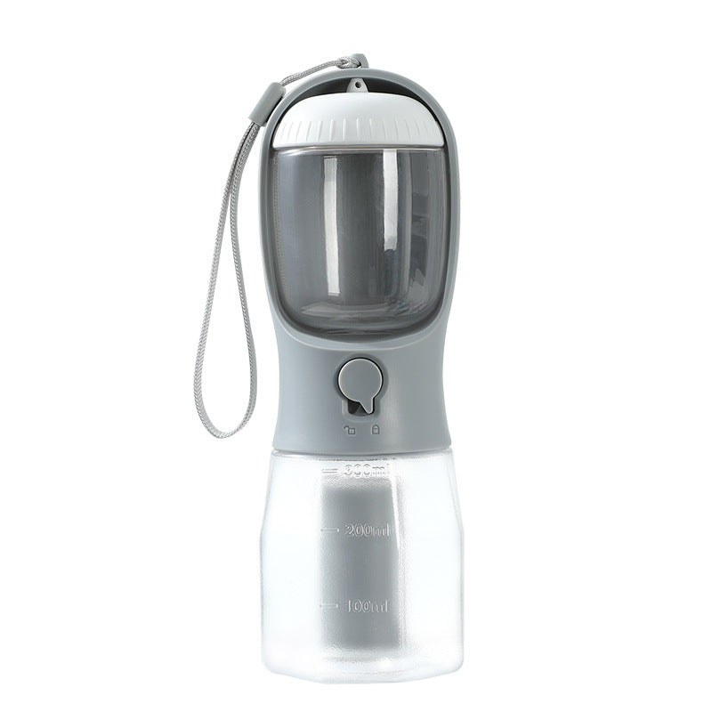 Compact 3-in-1 Dog Water Bottle Travel Cup | Portable Pet Feeder & Poop Bag Dispenser