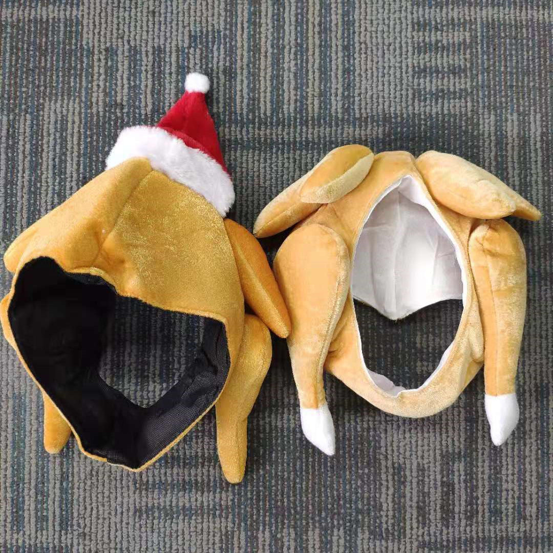 Funny Plush Roasted Turkey Hat – Thanksgiving Novelty Costume Party Hat