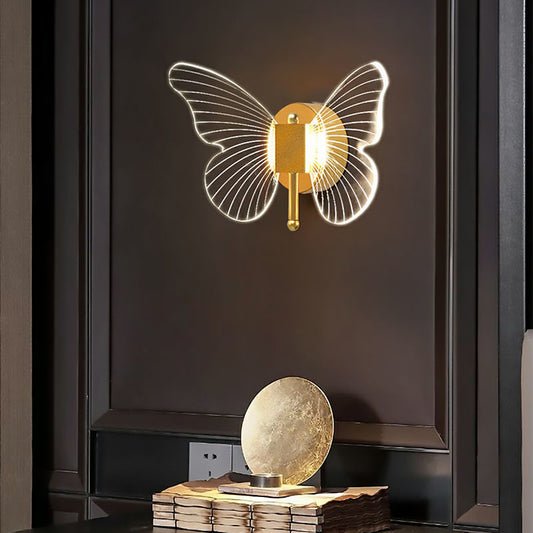 Aesthetic Butterfly Wall Lamp – LED Bedside Light for Cozy Bedroom