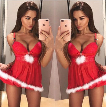 Women Sexy Christmas Lingerie Set – Holiday Sling Costume Outfit for Festive Night