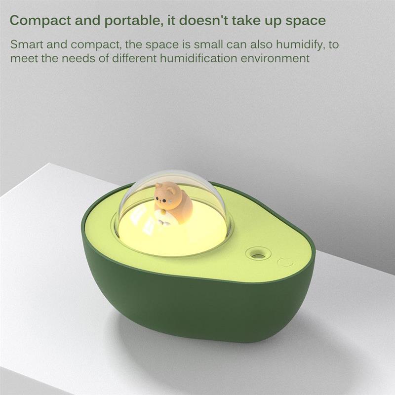 Cute LED Avocado Humidifier – Mini USB Mist Maker for Home, Car & Travel Use