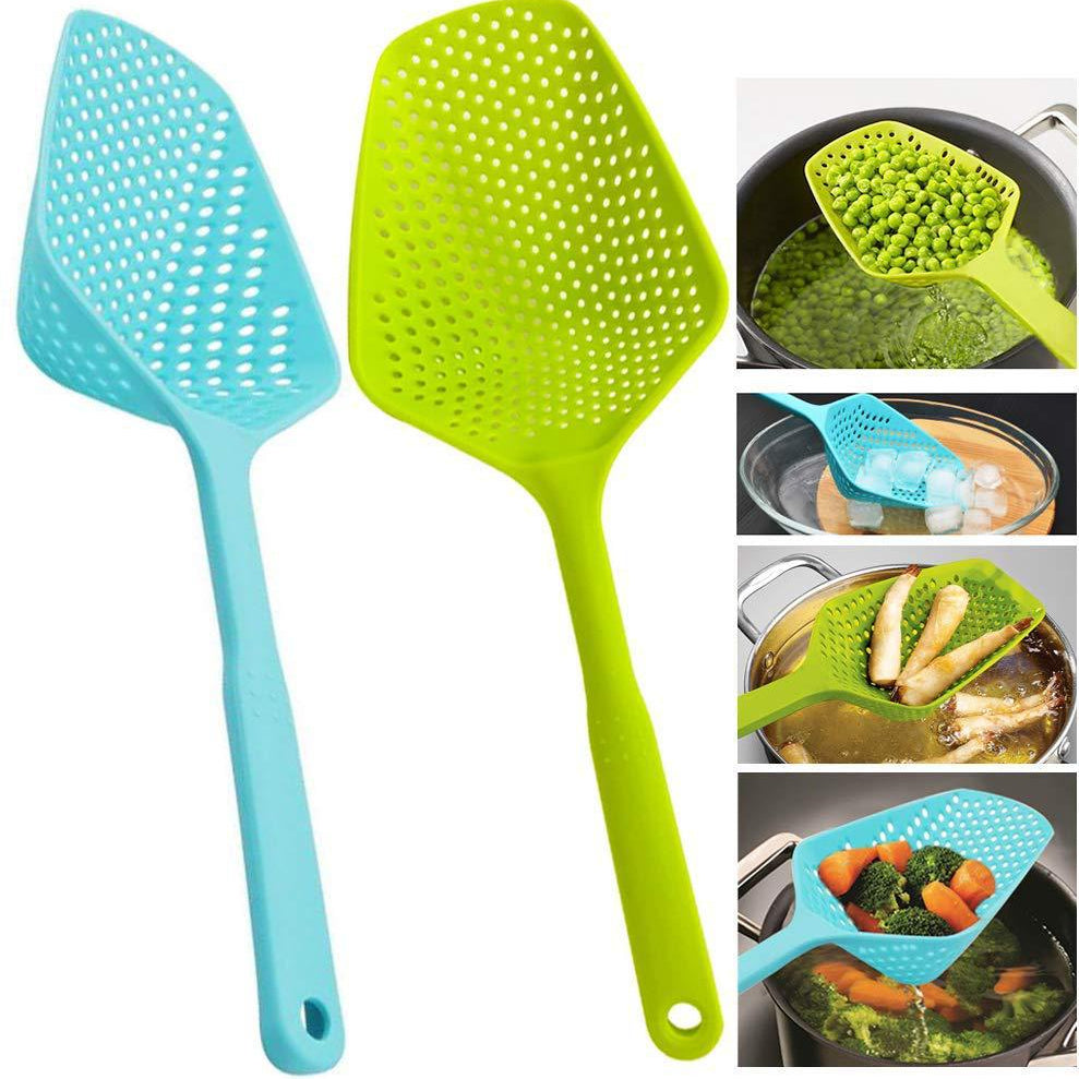 Heat-Resistant Nylon Scoop Colander – Kitchen Strainer Spoon for Cooking, Frying & Serving