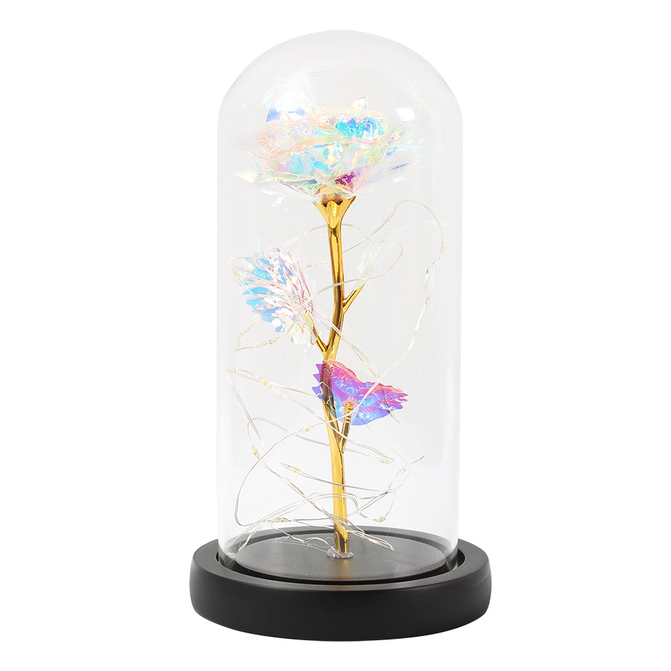Enchanted Forever Rose LED Glass Dome – Christmas Romantic Holiday Decoration Gift