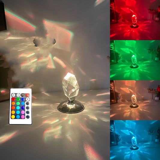 LED Crystal Night Light RGB – Remote Control Romantic Bedside Lamp for Bedroom Décor